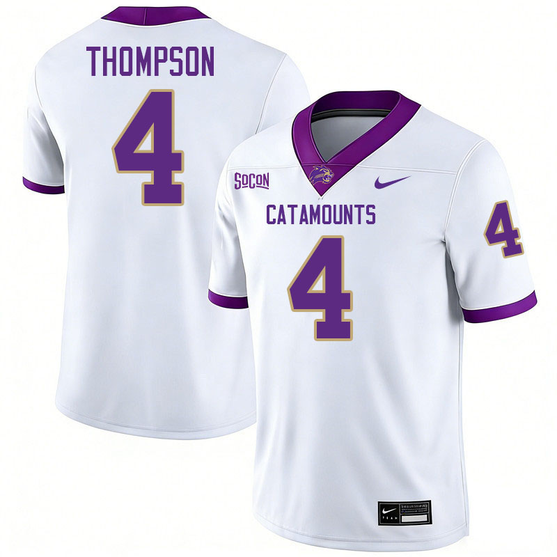 Western Carolina Catamounts #4 Jordan Thompson College Football Jerseys,Uniforms-White
